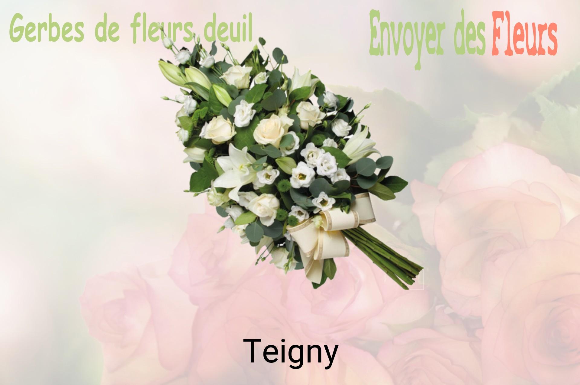 Gerbe de fleurs de deuil livrée à Teigny